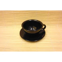 Fekete teáscsésze csészealjjal