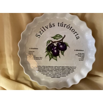 Porcelán gyümölcstorta sütő - szilvás